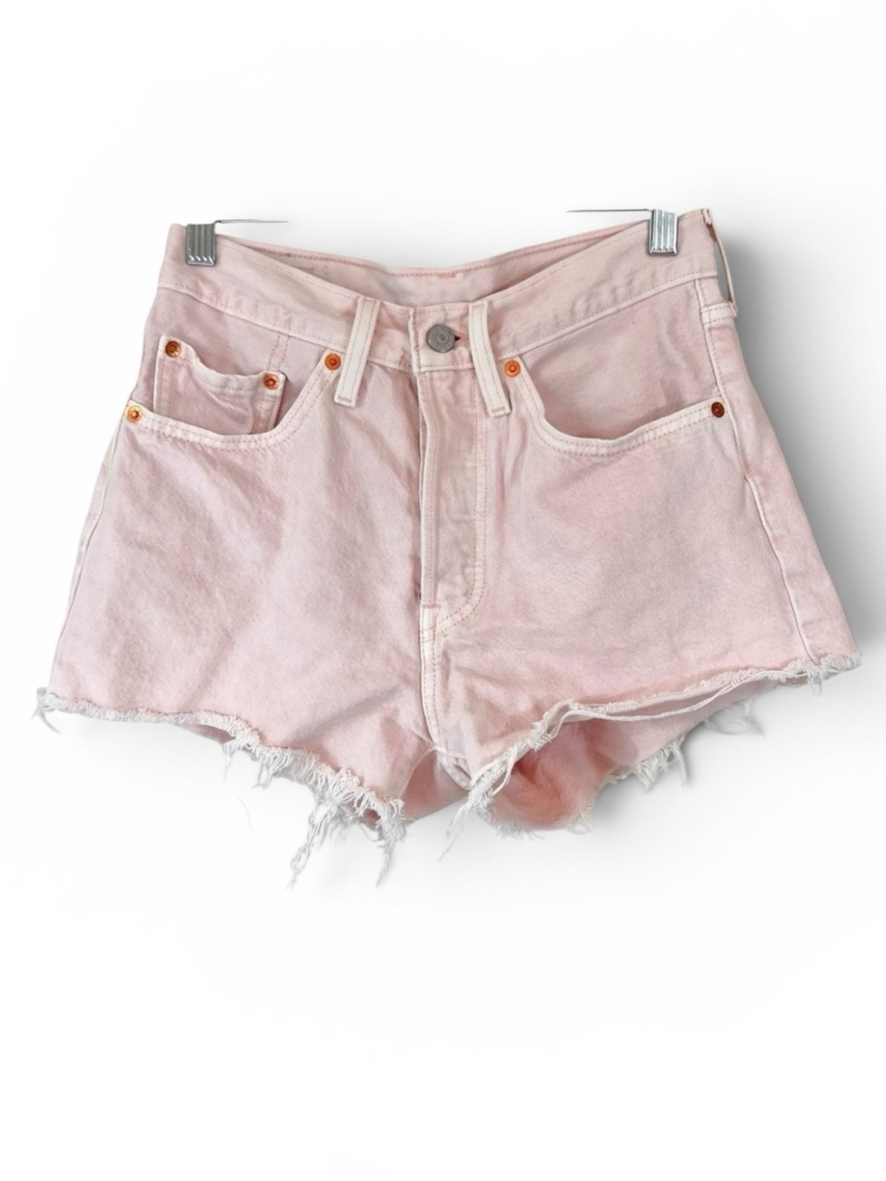 Levi’s Pink 501 Button Fly Denim Shorts